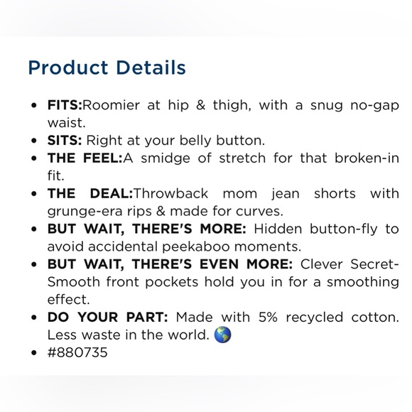 Old Navy Curvy High-Waisted OG Straight Ripped Jean Shorts 18 - Picture 4 of 6